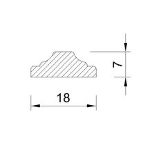 Schnitzleiste 18 x 7 mm, Buche roh Länge 2440 mm