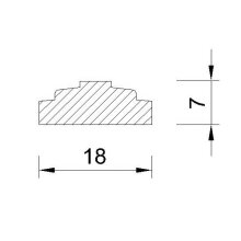 Schnitzleiste 18 x 7 mm, Buche roh Länge 2440 mm
