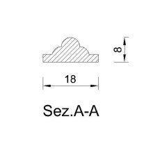 Schnitzleiste 18 x 8 mm, Buche roh Länge 2440 mm