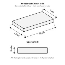 Massivholz-Fensterbank 19 mm nach Maß
