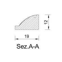 Schnitzleiste 19 x 12 mm, Buche roh Länge 2440 mm