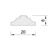 Schnitzleiste 20 x 8 mm, Buche roh Länge 2440 mm