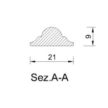 Schnitzleiste 21 x 9 mm, Buche roh Länge 2440 mm