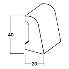 Sockelleiste FK-S4020, Breite: 40 mm, Höhe: 20 mm,...