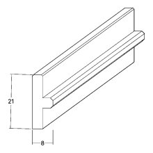 Schmalrahmenleiste FK-PL2108, Breite: 21 mm, Höhe: 4...