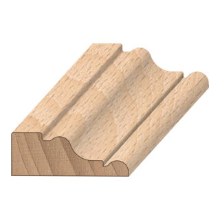Türstockleiste FK-P5020, Breite: 51 mm, Höhe: 19 mm, Holzart: Massivholz