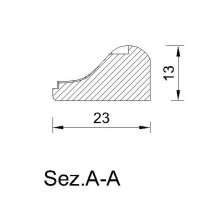 Schnitzleiste 23 x 13 mm, Buche roh Länge 2440 mm