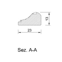 Schnitzleiste 23 x 13 mm, Buche roh Länge 2440 mm