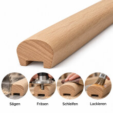 Profilhandlauf 50 × 40 mm mit Nut 21 × 7 mm – FK-HL39