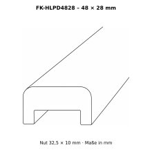 Design-Profilhandlauf 48 × 28 mm mit Nut 32,5 × 10 mm – FK-HLPD4828