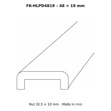 Design-Profilhandlauf 48 × 19 mm mit Nut 32,5 × 10 mm – FK-HLPD4819