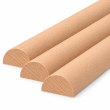 Halbrundstab Massivholz 30 × 15 mm –...