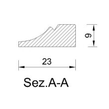 Schnitzleiste 23 x 9 mm, Buche roh Länge 2440 mm