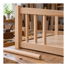 Rundstab Massivholz Ø 25 mm, 900 mm, roh – Bundware