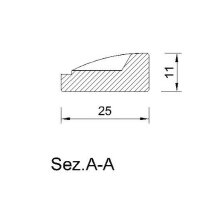 Schnitzleiste 25 x 11 mm, Buche roh Länge 2440 mm