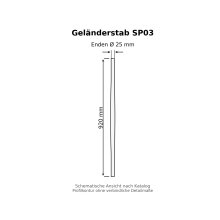 Geländerstab SP03 aus Massivholz – 920 mm
