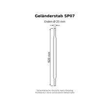 Geländerstab SP07 aus Massivholz – 920 mm