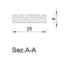 Schnitzleiste 25 x 6 mm, Buche roh Länge 2440 mm