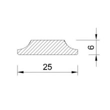 Schnitzleiste 25 x 6 mm, Buche roh Länge 2440 mm