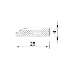 Schnitzleiste 25 x 6 mm, Buche roh Länge 2440 mm (8 Stück)