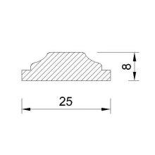 Schnitzleiste 25 x 8 mm, Buche roh Länge 2440 mm