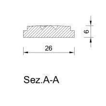 Schnitzleiste 26 x 6 mm, Buche roh Länge 2440 mm