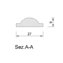 Schnitzleiste 27 x 9 mm, Buche roh Länge 2440 mm