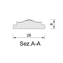 Schnitzleiste 28 x 8 mm, Buche roh Länge 2440 mm