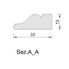 Schnitzleiste 33 x 13 mm, Buche roh Länge 2440 mm