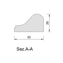 Schnitzleiste 33 x 20 mm, Buche roh Länge 2440 mm