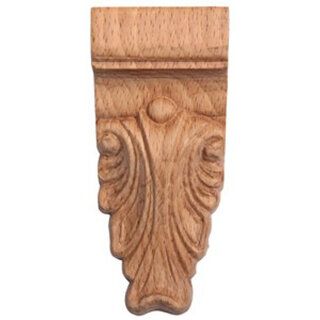 Schnitzornament-Kapitell aus Buche Massivholz, 112 × 50 × 40 mm – FK-KA537RBU