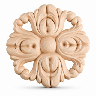 Schnitzornament-Rosette aus Buche Massivholz, 85 × 8 mm – FK-SB7065RBU