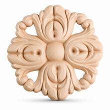 Schnitzornament-Rosette aus Buche Massivholz, 85 × 8 mm – FK-SB7065RBU