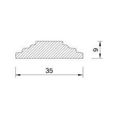 Schnitzleiste 35 x 9 mm, Buche roh Länge 2440 mm