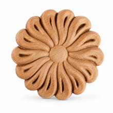 Schnitzornament-Rosette aus Buche Massivholz, 60 ×...