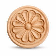Schnitzornament-Rosette aus Buche Massivholz, 100 × 7 mm – FK-SB8090RBU