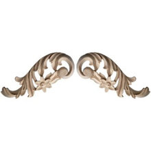 Schnitzornament 2er-Set links/rechts aus Linde Massivholz, 80 × 200 × 14 mm – FK-L200RLI