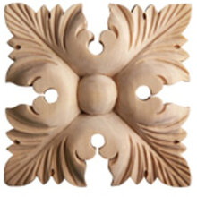 Schnitzornament aus Linde Massivholz, 90 × 90 × 15 mm – FK-L90RLI