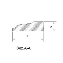 Schnitzleiste 40 x 12 mm, Buche roh Länge 2440 mm