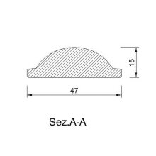 Schnitzleiste 47 x 15 mm, Buche roh Länge 2440 mm