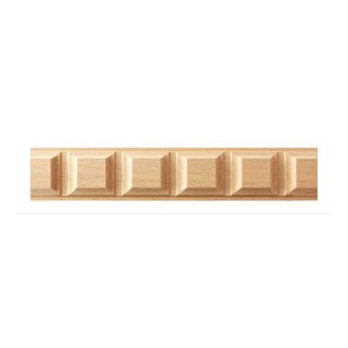 Schnitzleiste 50 x 10 mm, Buche roh Länge 2440 mm