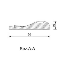 Schnitzleiste 50 x 10 mm, Buche roh Länge 2440 mm