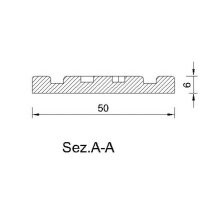 Schnitzleiste 50 x 6 mm, Buche roh Länge 2440 mm
