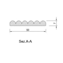 Schnitzleiste 50 x 7 mm, Buche roh Länge 2440 mm