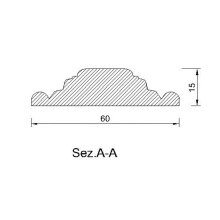 Schnitzleiste 60 x 15 mm, Buche roh Länge 2440 mm