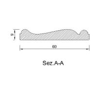 Schnitzleiste 60 x 9 mm, Buche roh Länge 2440 mm
