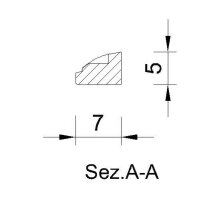 Schnitzleiste 7 x 5 mm, Buche roh Länge 2440 mm