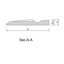 Schnitzleiste 74 x 10 mm, Buche roh Länge 2440 mm