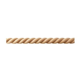 Spiralstab 11 x 5 mm, halbrund Buche roh Länge 2000 mm