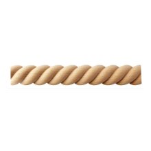 Spiralstab 26 x 12 mm, halbrund Buche roh Länge 2440 mm
